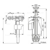Арматура кнопочная ALCAPLAST SA08A 1/2, боковая, двойной смыв, пластиковая резьба