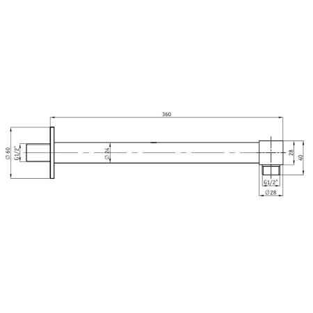 Штанга душевая скрытого монтажа RGW Shower Panels SP-121B, 360мм, черный матовый