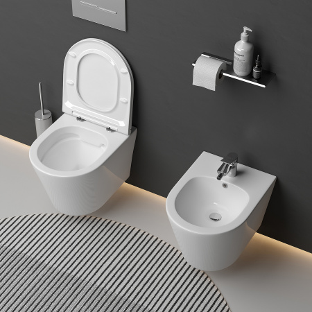 Биде подвесное CERAMICA NOVA Forma (Форма), 37х48, отверстие для смесителя по центру