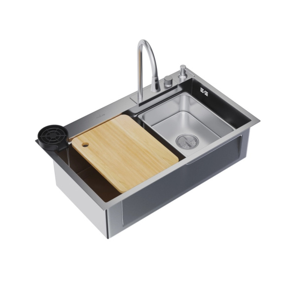 Мойка кухонная MIXLINE Pro (Про) 750х460, прямоугольная, нержавеющая сталь СЦ