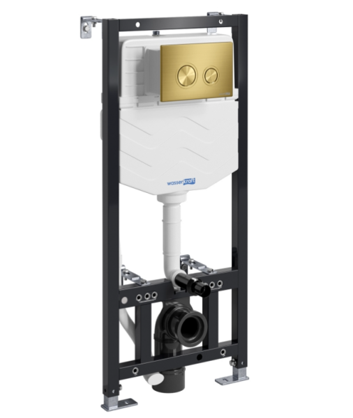 Инсталяция для унитазов Wasserkraft Aller 10TLT.010.ME.MG01, клавиша матовое золото