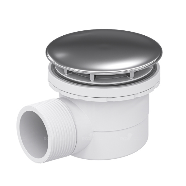 Сифон для душевого поддона RGW Velplex QYD-06 D60-G1 1/2"х40, с сухим затвором, хром глянцевый