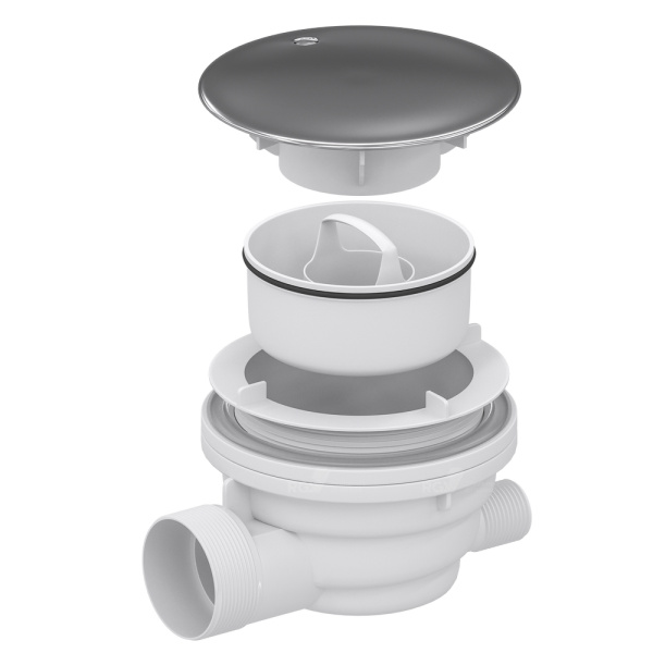 Сифон для душевого поддона RGW Velplex QYD-01 D90-G1 1/2"х40, хром глянцевый