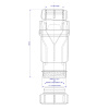 Клапан сливной McALPINE MRNRV40-PB G1 1/2"х40, самозакрывающийся (сухой сифон)