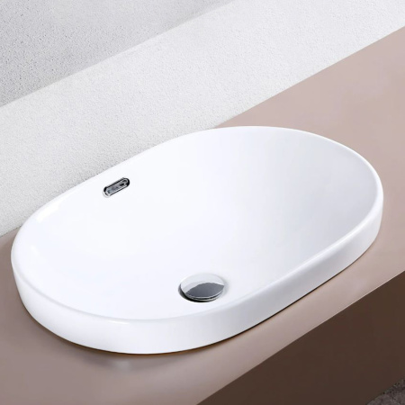 Раковина CALYPSO CS4028 590х400, овальная, с переливом, встраиваемая сверху СЦ