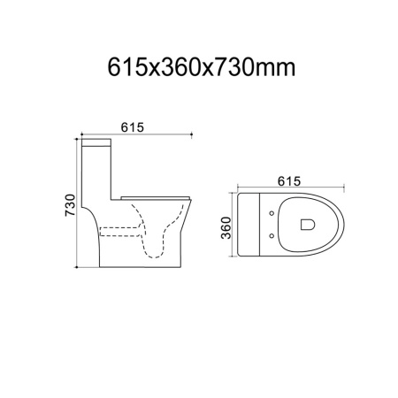 Унитаз напольный CALYPSO CS3197OK, 36х61,5, моноблок, безободковый, с сиденьем микролифт