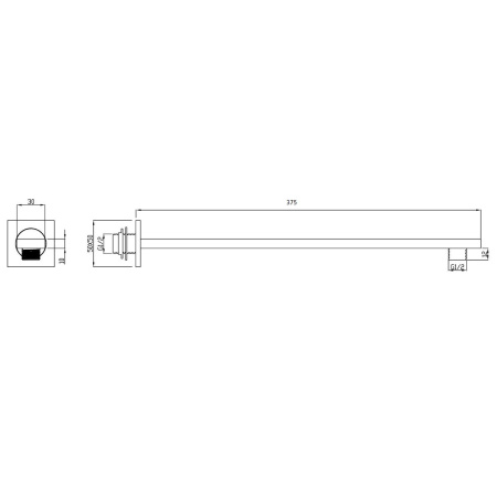 Штанга душевая скрытого монтажа RGW Shower Panels SP-122B, черный матовый