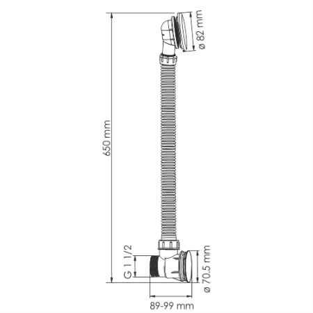 Сифон для ванны WASSERKRAFT A206-65, Click/Clack G1 1/2", золотой глянцевый