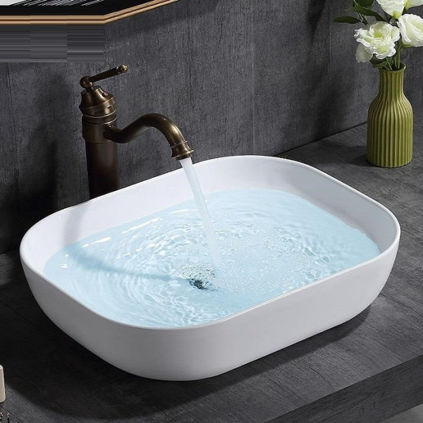 Раковина-чаша CERAMALUX 78104, 135х505х405, прямоугольная, без перелива