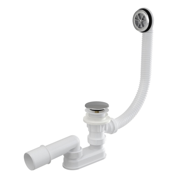 Сифон для ванны ALCAPLAST A505CRM-60, Click/Clack, G1 1/2"х40/50, хром глянцевый