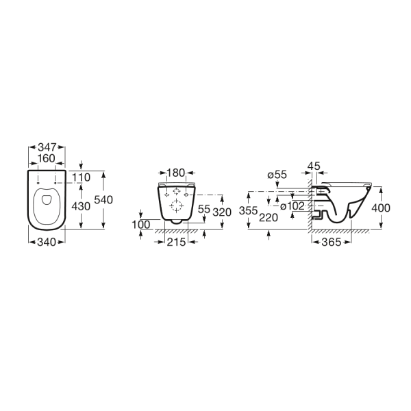 Унитаз подвесной ROCA Gap 34647L000, 35х54, безободковый, белый СЦ