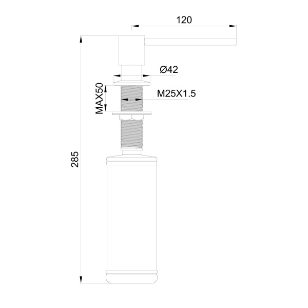 Дозатор мыла WONZON & WOGHAND WW-88SD02-BN, никель