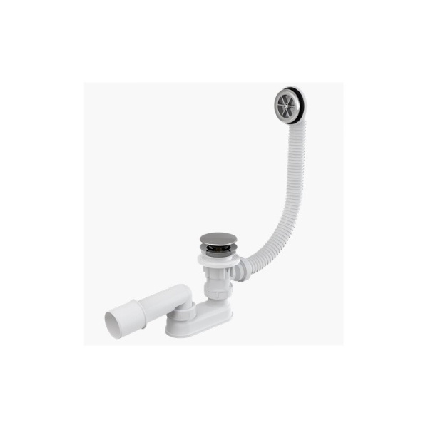 Сифон для ванны ALCAPLAST A505CRM-60, Click/Clack, G1 1/2"х40/50, хром глянцевый