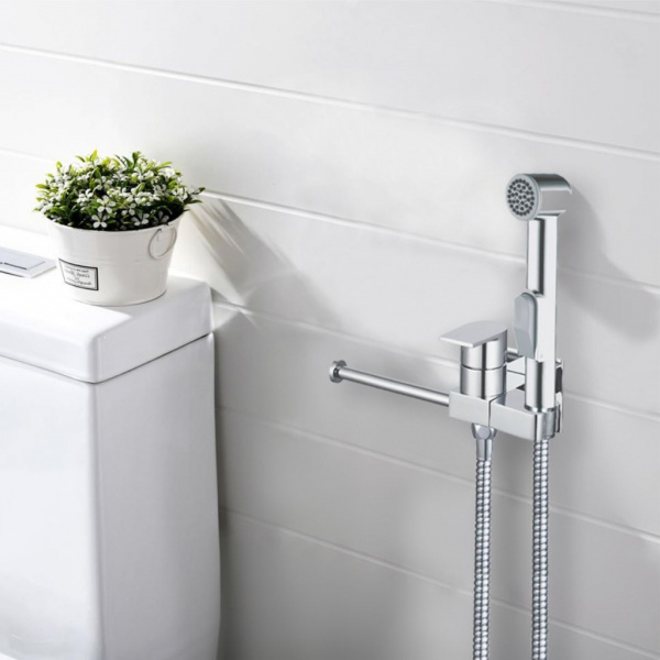 Смеситель встраив. GROSS AQUA Bidet c гигиенич. душем и держат. для туалет. бумаги GA120301C АКЦИЯ