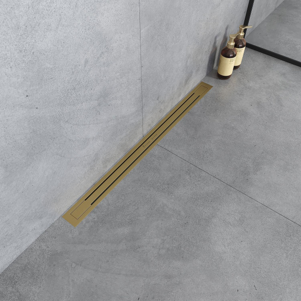 Водоотводящий желоб BOHEME Premium Trendy 80, с решеткой, золотой матовый