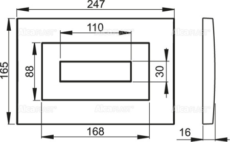 Клавиша для инсталляции Alcaplast M478, черный глянец