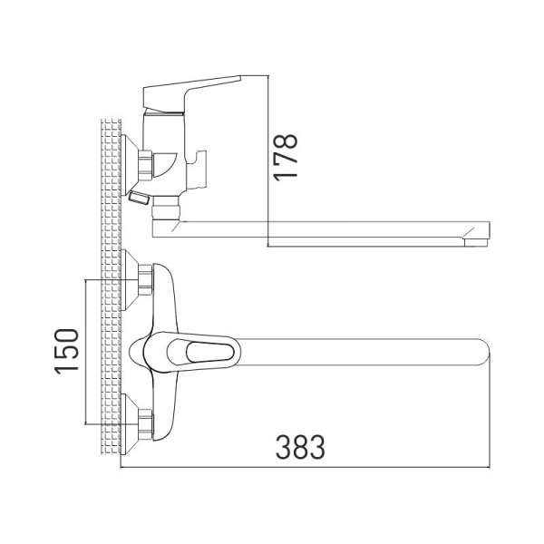 Смеситель для ванны GROSS AQUA Delta 7244268C-35L(F)  