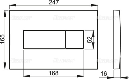 Клавиша для инсталляции Alcaplast M378, черный глянец