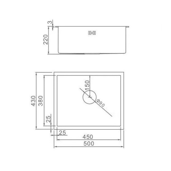 Мойка кухонная AFLORN AF95043W, прямоугольная, золотой матовый