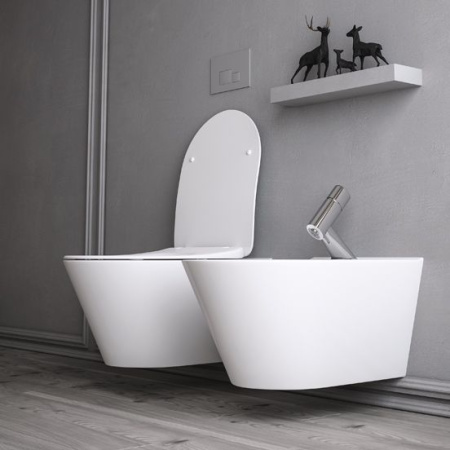 Унитаз подвесной KERAMA MARAZZI Plaza Modern, 36х53, безободковый, белый