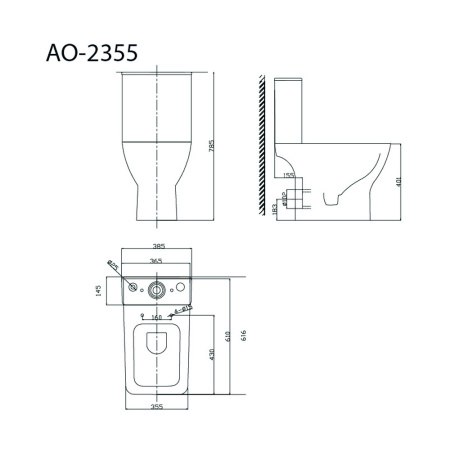 Унитаз напольный TRITON Astro (Астро) AO-2355, 38,5х61,6, безободковый, с сиденьем микролифт