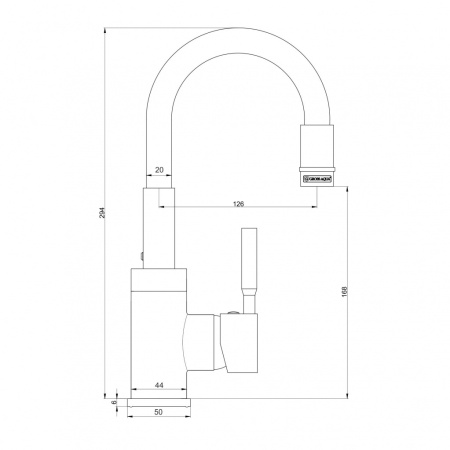 Смеситель для кухни GROSS AQUA ColorFlex 3241508W с гибким изливом, белый