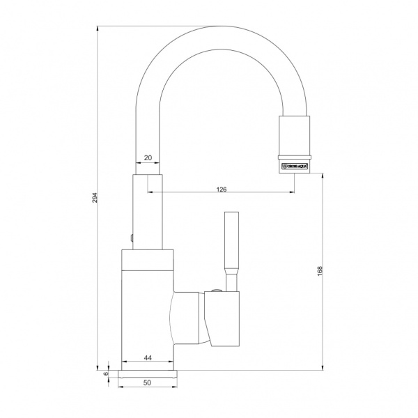 Смеситель для кухни GROSS AQUA ColorFlex 3241508В с гибким изливом, черный