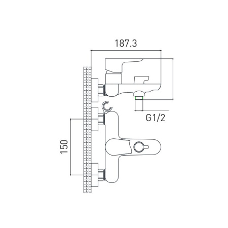 Смеситель для ванны GROSS AQUA Space 2515288С, короткий излив
