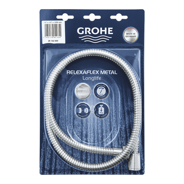 Шланг для душа GROHE Relexaflex 28142000, металлический,1250 мм