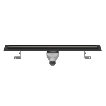 Водоотводящий желоб MCH Slim Line CH1200SLC, с двусторонней решеткой для укладки плитки, черный мато