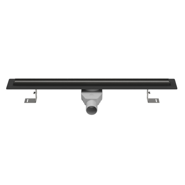Водоотводящий желоб MCH Slim Line CH700SLC, с двусторонней решеткой для укладки плитки, черный матов