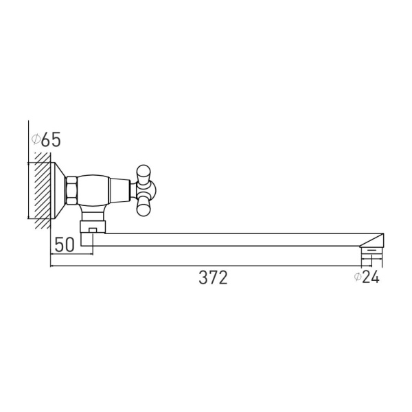 Смеситель для ванны GROSS AQUA Retro 7016083С-35L(F)-H