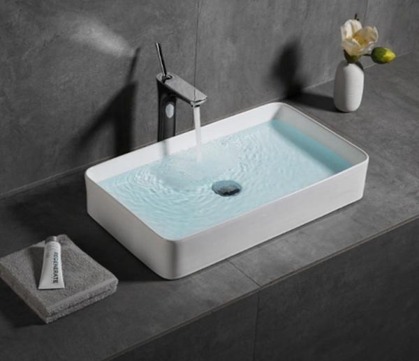 Раковина-чаша CERAMALUX 9396, 110х605х350, прямоугольная, без перелива