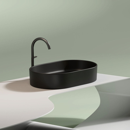 Раковина-чаша CERAMICA NOVA Element (Элемент) 60, 122х600х385, овальная, черный матовый